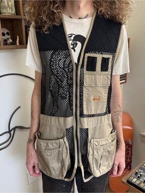 Vintage 80s 90s Mesh Shooting Vest Fieldline ~ Size Large